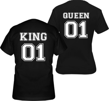Koszulki KING QUEEN koszulka dla zakochanych PAR M