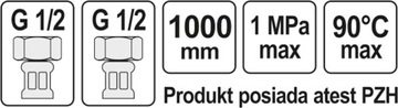 ШЛАНГ ДЛЯ ВОДЫ ГИБКИЙ ОПЛЕТЕННЫЙ FF 1/2x1/2 1000