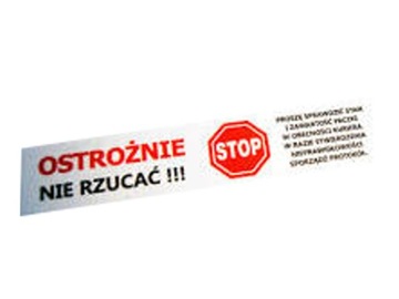 TAŚMA PAKOWA STOP!!! OSTROŻNIE NIE RZUCAĆ MOCNA