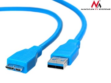 КАБЕЛЬ USB 3.0 A-B MICRO 1,0 м ДЛЯ ВНЕШНЕГО ДИСКА.