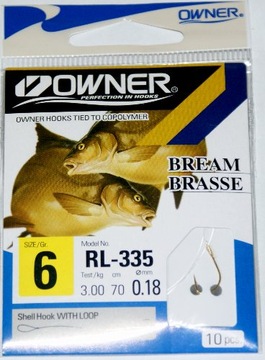Owner Przypon Leszczowy RL-335 hak.6 żyłka 0,18mm