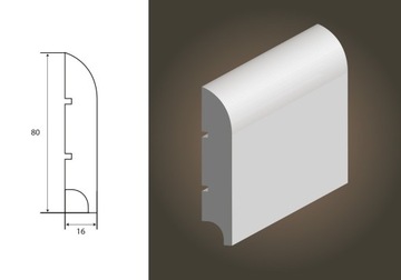 Listwa mdf biała Classic R20 plus, Lagrus