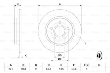 Диски, колодки BOSCH задние FORD FOCUS MK3