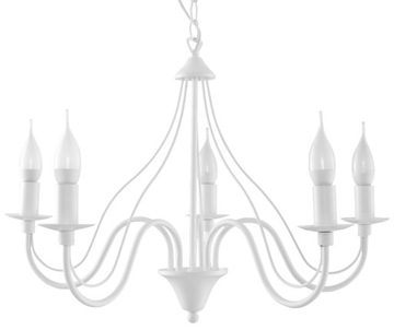 Klasyczna lampa wisząca świeca MINERWA 5 biała