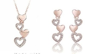 Komplet biżuterii SWAROVSKI -30% Gold Heart