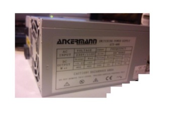 600W MOCNY ANKERMANN +3,3V 40A +5V 40A +12V 20A