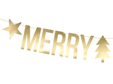 Baner napis girlanda świąteczna Merry Christmas