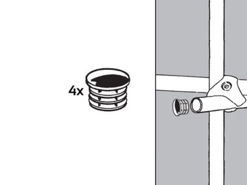 ПЛОСКАЯ ЗАГЛУШКА, ЧЕРНАЯ, ДЛЯ ТРУБ FI 25 TRIS, 4 шт.
