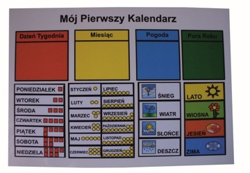 MAGNETYCZNY KALENDARZ EDUKACYJNY BEZ TŁA