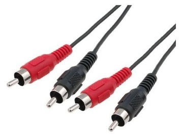 Kabel przewód CINCH sygnałowy 2xRCA - 2RCA 1,2m do wzmacniacza