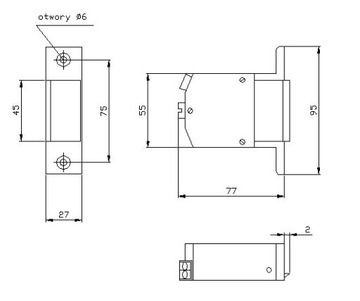 ZACZEP R1 ELEKTROMAGNETYCZNY RYGIEL SZEROKI 12 V