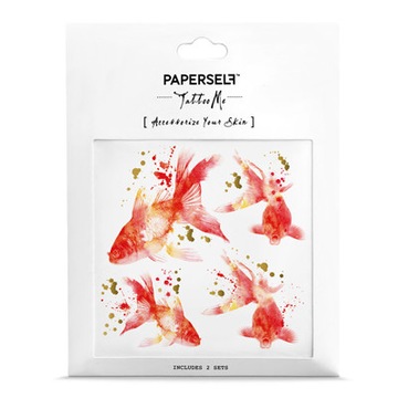 Paperself tatauaż złota rybka damski na ramię ryby
