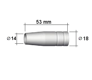 Газовое сопло Корпусные сопла TW15 Корпусные сопла MB15 MIG MAG