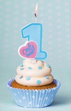 Свеча Only One синяя, 8 см.