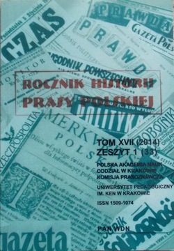 ROCZNIK HISTORII PRASY POLSKIEJ Tom XVII(2014) z.1