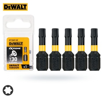 Биты ударные T30 25мм TORSION 5шт DeWalt