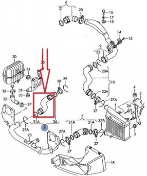 ТРУБКА ТУРБОШЛАНГА AUDI A4 B6 1.9 TDI AWX AVF