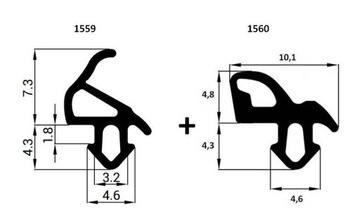 Уплотнитель для окон ALUPLAST S-1559 + S-1560