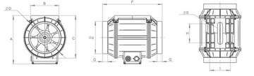 Harmann ML PRO 160/600 3-скоростной канальный вентилятор