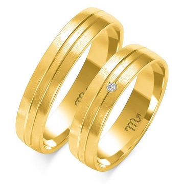 OBRĄCZKI ZŁOTE 14K 5 mm BRYLANT id OE-71