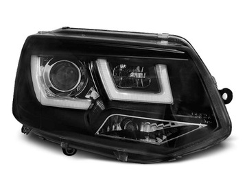 LAMPY REFLEKTORY NOWE VW T5 10-15 BLACK LED DRL