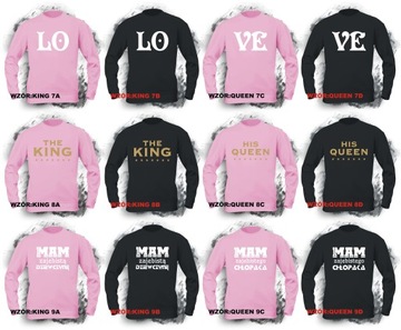 Bluza KING QUEEN bluzy dla zakochanych PAR kpl. XS