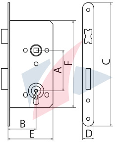 ABLOY 2018 ВРЕЗНЫЙ ДВЕРНОЙ ЗАМОК 72/45 ВСТАВКА