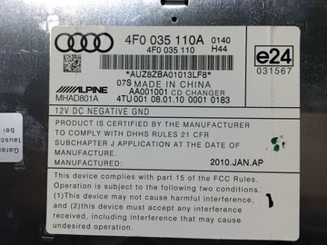 AUDI Q7 4L ДОПОЛНИТЕЛЬНЫЙ CD-ЧЕЙНДЖЕР MP3 4F0035110A