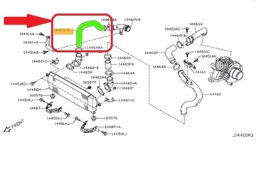 ТРУБКА ИНТЕРКУЛЕРА NISSAN QASHQAI 2.0DCI 14463JD72A