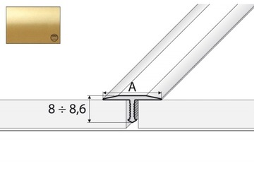 Profil fugowy A55 - 200cm/18mm ZŁOTO