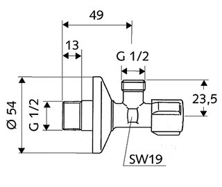 УГЛОВОЙ КЛАПАН SCHELL COMFORT 1/2 x 1/2 052170699