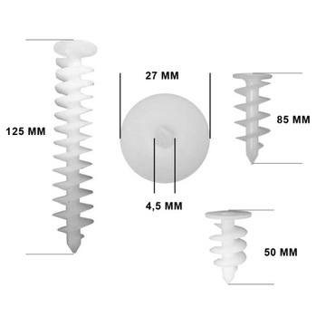 Kołek Ślimak Do Styropianu Wełny 125mm 10szt.