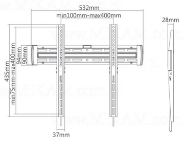 Держатель светодиода SLIM Sony Samsung Philips Telefunken LG