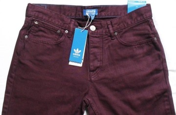 ADIDAS Slim Fit spodnie jeans bordowe nowe - 29_34