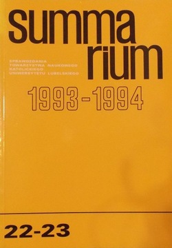 SUMMARIUM 22-23 / 1993-1994 Sprawozdania TN KUL