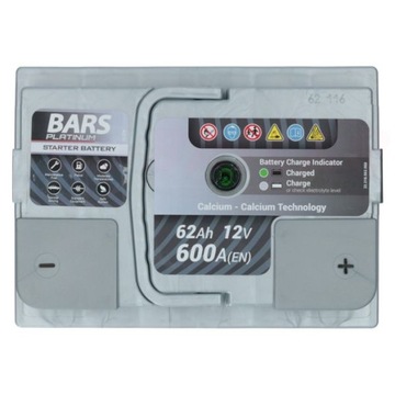 Akumulator BARS PLATINUM 12V 62Ah 600A (EN)