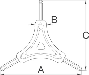 Trójstronny klucz imbusowy kulisty (4,5,6) Unior