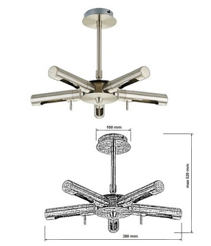 ПОТОЛОЧНЫЙ СВЕТИЛЬНИК NAPOLI 5xD9 САТИНОВЫЙ SANNELI DESIGN