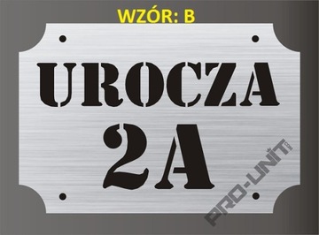 Tabliczka INOX wzory na budynek do domu ogrodzenie oznaczenie budynku drzwi