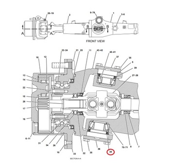 НИЖНЕЕ УПЛОТНЕНИЕ поворотного кулака CAT 428C 1197047 OEM