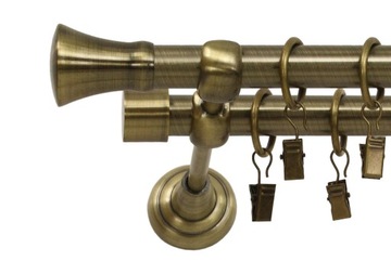 TANIE KARNISZE METALOWE PODWÓJNE 19/19 mm 160 cm