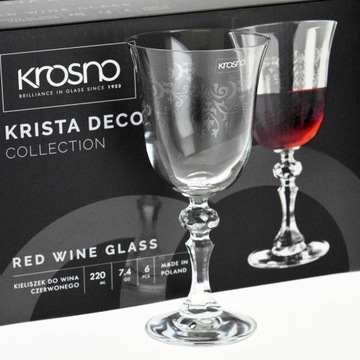 KROSNO KRISTA DECO Бокалы для красного вина 220мл