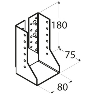 ПОДВЕСКА БАЛКИ WBZ28, ИЗОГНУТЫЙ СОЕДИНИТЕЛЬ 80x180 СЕРТИФИКАТ