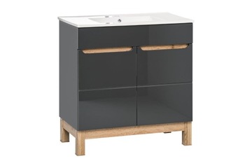 SZAFKA Z UMYWALKĄ 80 CM BALI SZARA