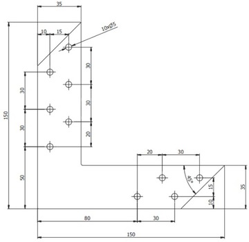 NAS150 УГЛОВОЕ ПАРЕННОЕ СОЕДИНЕНИЕ 150x150x35