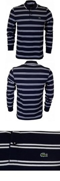БЛУЗКА МУЖСКАЯ LACOSTE PH2151 В ПОЛОСКУ, ТЕМНО-СИНЯЯ S