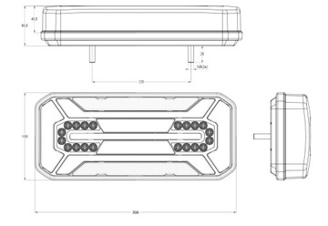 КОМБИНИРОВАННЫЙ ЗАДНИЙ ФОНАРЬ 12В LED WAŚ DIODE W185DD