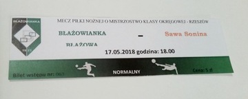 BŁAŻOWIANKA Błażowa - SAWA Sonina 17.05.2018