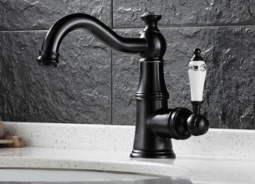фото ориг. №5, Washbasin faucet freestanding retro royal black matte