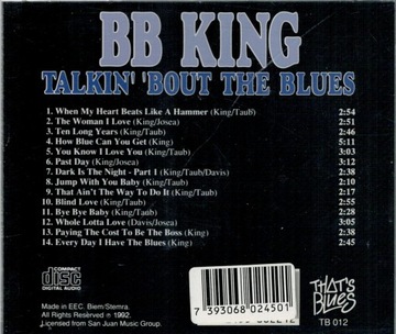 BB KING - TALKING '' BOUT THE BLUES [CD] 1992